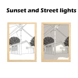 Creativity Night Light Simulation Gift Sunset Mood Photo Frame Lamp INS Anime Painting Led Lights Decoration Lighting