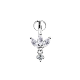 ASTM F136 G23 Titanium Flower Moon Heart Threadless Piercing Leaf Drop Pin Push in Lip Stud Daith Conch Earring 16G 18G 20G