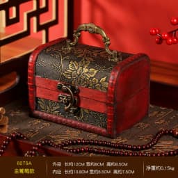 Hot-Selling Antique Retro Wooden Crystal Packaging Box with Green Stone - Yuan Datou Jewelry Storage Box