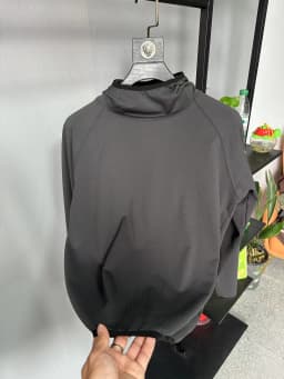 Lightweight Quick-Dry Elastic Men's Hoodie Long Sleeve Sweatshirt Bubble Texture Fabric Autumn Season Basic Style Color