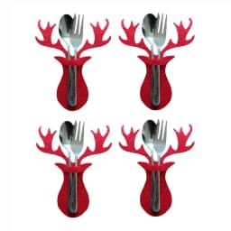 Party Supplies Santa Claus Xmas Tree Snowflake Table Decorations Tableware Organizer Christmas Knife Fork Holder Cutlery Bag