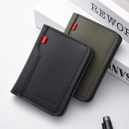 Vertical Short PU Leather Men's Wallet, Soft Leather Ultra-thin, ID Card And Credit Card Wallet Suitable for Men