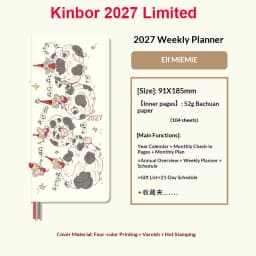 Kinbor Original Undated Weekly Planner, Illustrated Hardcover Journal with Two Pages Per Week, Portable To-Do List Notebook Slim