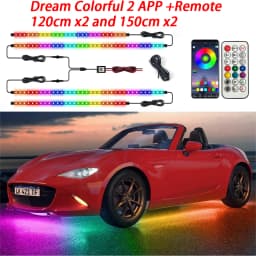 RGB Flexible Car Underglow Light Strip 12V LED Underbody Ambient Light With App Control Neon Auto Decorative Atmosphere Lamps