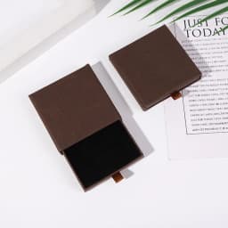 Thick Kraft Paper Drawer Jewelry Set Packaging Box Ring Necklace Bracelets Earring Gift Case Container With Sponge Inside
