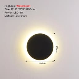 Round Square Modern Wall Lights Garden Porch Ip65 Waterproof Up Down Lighting Outdoor Led Bedroom Lamp Wall Decor