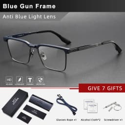 CLLOIO New Pure Titanium Anti Blue Light Reading Glasses Men Acetate Square Myopia Glasses Hyperopia Prescription Eyewear DTX137