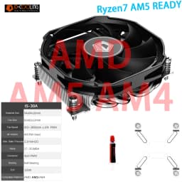 ID-Cooling IS-30 Black Low Profile 30mm Height Super Slim CPU Radiator LGA1700 1200 AM4 AM5 4 Heatpipe Cooling Fan A4 Chassis