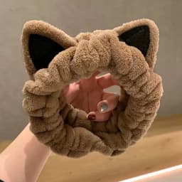1pc Cartoon Plush Cat Ear Headband, Women's Pressed Hair, Face Wash Headband, Simple Headscarf Headband