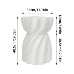 Modern White Lightweight Concrete Side Table Accent End Table for Living Room Bedroom Sofa