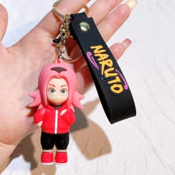 Cartoon PVC Naruto Anime Peripheral Keychain Naruto Silicone Figure Car Key Chain Christmas, Halloween Gift