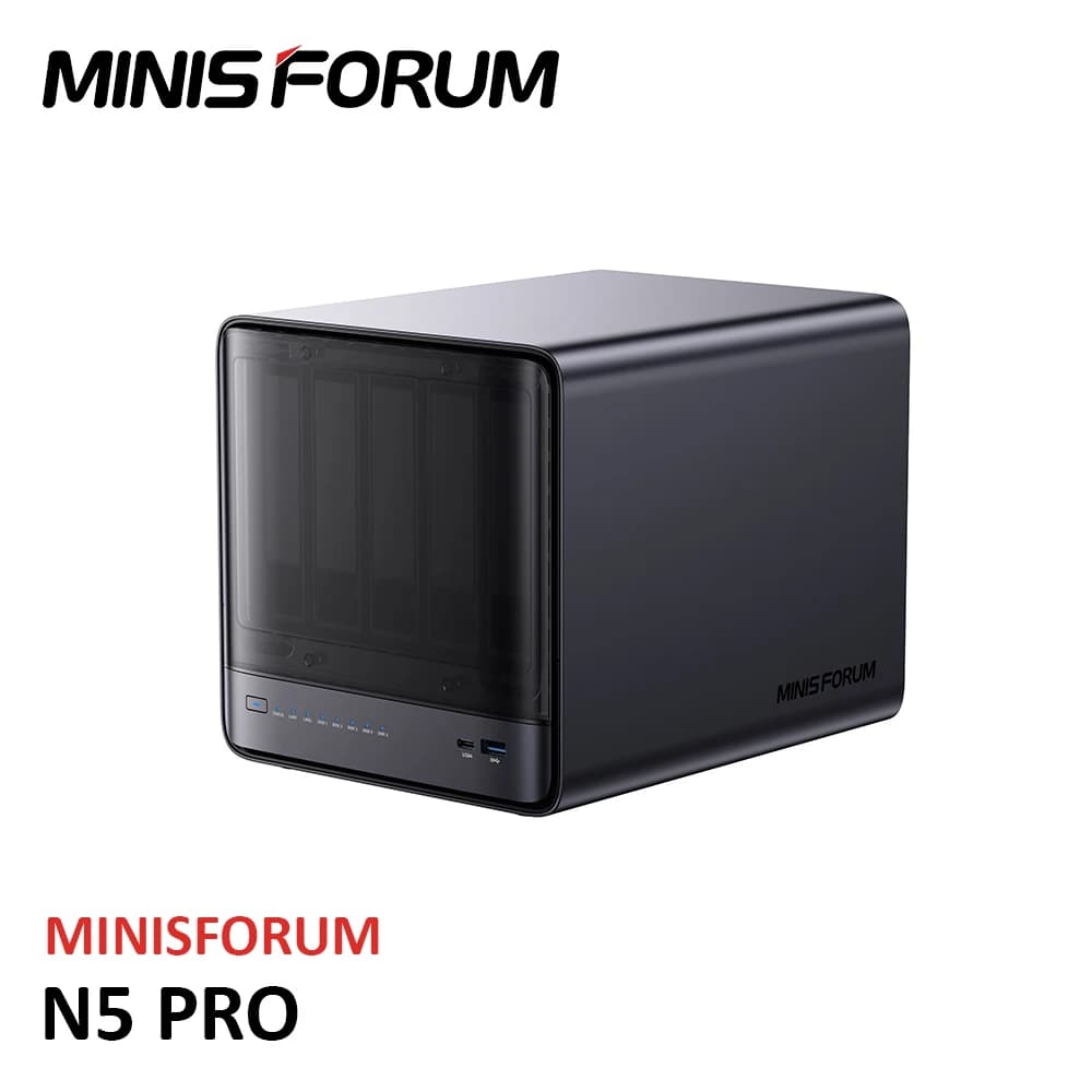 MINISFORUMN5 PRO Mini PC AMD Ryzen AI 9 HX PRO 370 Support DDR5 ECC 144TB Capacity