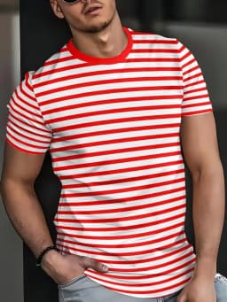 T-Shirt for Men Classic Plaid Stripe Print Casual T-Shirts Summer Fashion Harajuku Oversized Short Sleeve O-Neck Men's Clothing