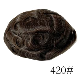 Thinnest 0.03mm Base PU Knot Men's Wig Transparent PU Men Toupee Men's Hair Pieces Unit Hair Replacement System Size 8x10 Inch