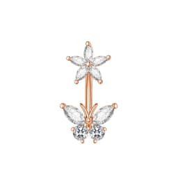 1PCS Butterfly Belly Button Rings Sunflower Navel Piercing Ring Navel Button Piercing Body Belly Piercing Jewelry 316L steel