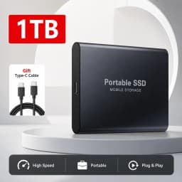 4TB Slim External SSD Portable Type-C Hard Drive USB 3.1 Storage for Mac Laptop PC Phone Backup Data