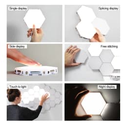 1-12PCS Touch Sensor Light Hexagonal Atmosphere Quantum Wall Lamp For Game Bar Bedroom Creative DIY Decoration LED Night Light
