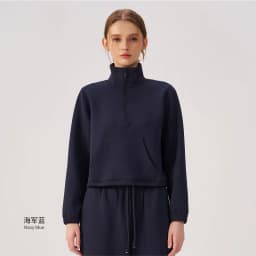 Women Half Zip Pullover Stand Collar Sweatshirt Autumn Winter Outdoor Sports Long Sleeve Top Tennis Fitness Yoga Jacket