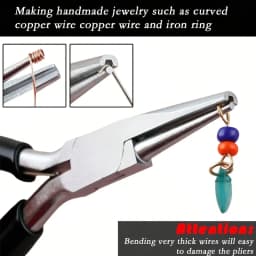 1pcs/2pcs Black Pliers, Jewelry Making Tools, Concave Hollow/Round Head Pliers, Metal Wire Rings and Bending Pliers,