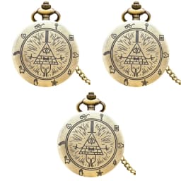 Retro Charm Neutral Fashion Triangle One Eyed Devil Quartz Steampunk Pocket Watch Men's and Women's Necklace Pendant Gift