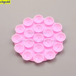 Cltgxdd 1 Piece Circular Portable Silicone Suction Cup Phone Holder Single-Sided Installation Car Navigation Universal Phone Hol