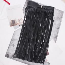 [EAM] New Spring Summer Pu Leather Long Tassel Brief Personality Girdle Decoration Belt Women Fashion Tide 2026 All-match JX375
