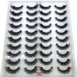 20 Pairs 3D Faux Mink Lashes Natural False Eyelashes Dramatic Fluffy Soft Wispy Volume Cross Reusable Eyelash MaKeup Tools