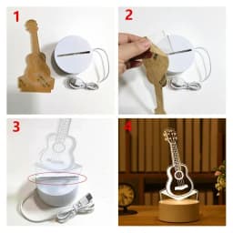 USB Operated 3D Acrylic LED Night Light Wedding Birthday Party Festival Kid Mother's Day Gift Bedroom Decor Neon Night Lamp