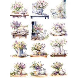 12Pcs/Pack Garden Afternoon Tea Sticker DIY Craft Scrapbooking Album Junk Journal Decorative Stickers