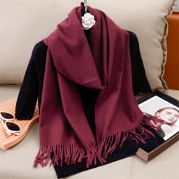 30*180cm Solid Color Women Winter Scarf Warm Thicken Cashmere Shawl Outdoor Tassels Pashmina Lady Wrap Windproof Scarves Luxury