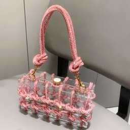 Handle Rhinestones Evening bag silver Crystal handmade Bags for Women Purses and Handbags Luxury Designer banquet bag