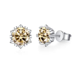 TY 925 Sterling Silver Moissanite Stud Earrings for Women Men 0.3-2CT Snowflake Six-Claw Stud Earrings D VVS1 Fine Jewelry Gift