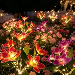 1pc 7-head Solar Artificial Orchid Flower Lawn Lights for Patio Yard Garden Wedding Christmas Decoration LED Solar Ground Lights