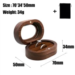 Personalized Custom Wooden Wedding Ceremony Ring Box Clear Personalized Engraved Engagement Proposal Holder Bridal Gift For Her