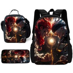 Anime J-JujutsuS K-KaisenS Child School Backpack with Lunch Bags ,Pencil Bags ,School Bags for Boys Girls Best Gift