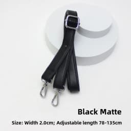 New Yu Black Leather Bag Strap Single Shoulder Crossbody Bag Long Strap School Bag Backpack Accessories Women's Bag Belt