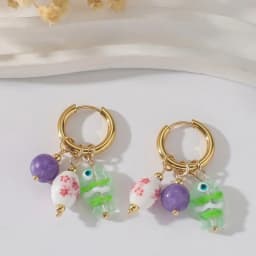 Cute Octopus Earrings Creative Glass Octopus Long Drop Earrings Unqiue Marine Series Design Earrings Wholesale Custom Packaging