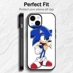 Cartoon Hedgehog S-Sonices Phone Case For IPhone12 13 14 15 16 17Pro Max Plus Classic Black Soft Shell