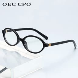Unisex Retro Oval Eyeglass Frame Transparent Anti-blue Light Computer Glasses Optical Spectacle Frame for Men Women