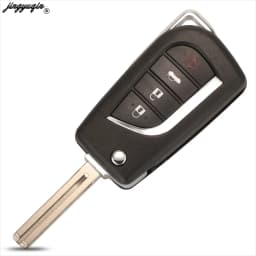 Jingyuqin 2/3 Buttons Flip Remote Car Key Shell Case For Toyota Corolla 2017 RAV4 Before 2013 Toy43 Toy48 VA2 Blade Replacement