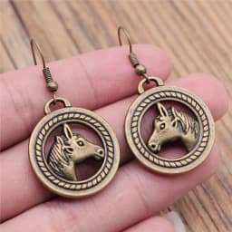 Vintage Lucky Horseshoe Pendant Dangle Drop Earrings For Women Girls Good Luck Jewelry Fashion Jewelry Gift