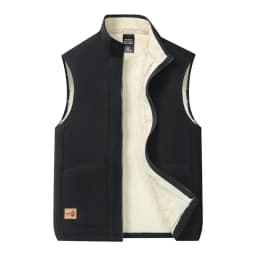 2025 Autumn and Winter Lambswool Vests Men New Warm Padded Stand-up Collar Large Size Casual Versatile Trend Jacket Shoulders