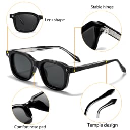 CATERSIDE Men Personalized Design Sunglasses Square Frame Women Retro Trendy Sunglasses Travel Business Party Gift Glasses UV400