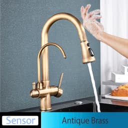 Onyzpily Black Touch/NO Sensor Kitchen Faucet Pull Out Sink Faucets Hot Cold Mixer Pure Water Tap Deck Mounted Taps Dual Handle