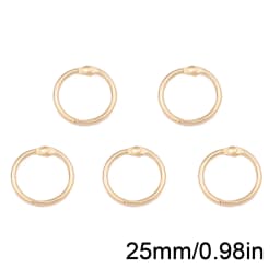 5Pcs Alloy Binder Rings Set Assorted Sizes Gold Color Loose Leaf Rings Multipurpose Book Rings for Office School DIY Crafts