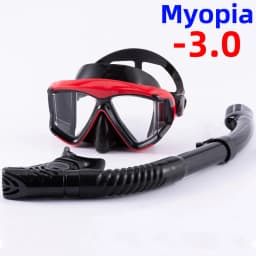 Optical Myopia Snorkel Set Diving Mask Nearsighted Swimming Goggles Short Sighted Panoramic Wide View Adults Youth -1.0To-6.0
