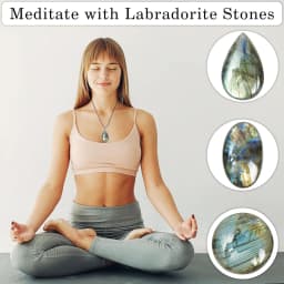 5pcs Bulk Natural Labradorite Cabochon Polished Flatback Stone DIY Making Stone Crafts Oval & Pear and Multiple Geometric Shapes