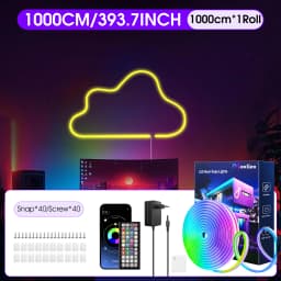 Aiopp Flexible RGB LED Neon Strip Light Indoor with APP & Remote,Timing Music Sync Waterproof Silicone Rope Lamp for Bedroom Garden Party Decor