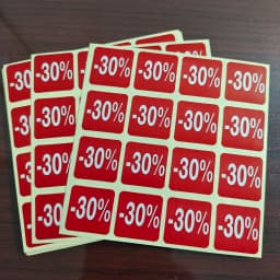 200pcs 2x2cm 20 30 Percent Off Red Paper Label Sticker for Store Promotion Nice Sales Price Big Discount Glossy Advertising Tag