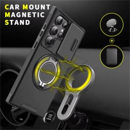 Magnetic Ring Stand Phone Cases For Samsung Galaxy S26 S25 S24 S23 S22 Ultra Plus S21 FE Case Slide Camera Protector Armor Cover